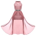 thumbnail image 1 of Bobifish Toddler Girls Formal Dress Sparkle Sequin Tulle Halter Sleeveless Sheath Long Dress Evening Party Kids Girls Dresss, 1 of 5