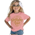 thumbnail image 1 of Bobifish Toddler Girls Graphic T-Shirt Short Sleeve Tee Basic Birthday Girl Print Crewneck Top for kid, 1 of 4