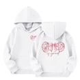 thumbnail image 1 of Bobifish Toddler Girls Hoodies Letter Printed Hooded Sweatshirts Comfortable Long Sleeve Pullover Hoodies With Pockets Comfortable Preppy Tops,Size 4-5T, 1 of 1