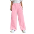 thumbnail image 1 of Bobifish Toddler Girls Pants Plush Lined Sleep Pants Winter Warm Soft Loungewear Bottoms Straight Wide Leg Comfortable Indoor Casual Pants,size 3-4T, 1 of 8