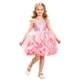 thumbnail image 1 of Bobifish Toddler Girls Party Dress Glitter Sequin Sweetheart Neck Ruffles Pleated Cake Dress Children EventsGirls Dress, 1 of 5