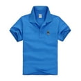 thumbnail image 1 of Bobifish Toddler Girls Polo Shirts Solid Color Short Sleeve Relaxed Fit T Shirts Classic Crew Neck School Uniform Basic Daily Wear Tops,Size 2-3Y, 1 of 2