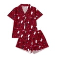 thumbnail image 1 of Bobifish Toddler Girls Sets 2PC Halloween Cartoon Print PJS Short Sleeve Collared Button Down Top+Shorts Kids Girls Homewear, 1 of 9