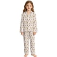 thumbnail image 1 of Bobifish Toddler Girls Sets Pink Pumpkin And Ghost Full Print Long Sleeves Turn-Down Collar Sets Children Girls Home Wear, 1 of 4