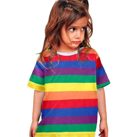 Bobifish Toddler Girls T Shirt Striped Print Color Block Summer Short Sleeve T-Shirt Outdoor School Days Children Girls Shirt