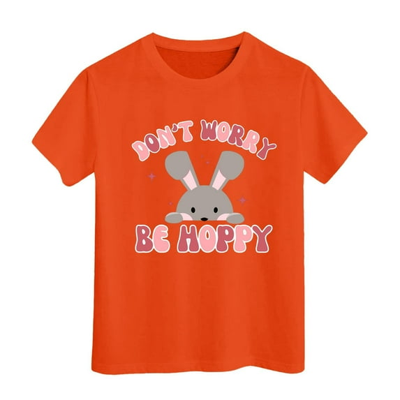 Bobifish Toddler Girls T-Shirts Short Sleeve Round Neck Easter Tees Lovely Cartoon Print Soft Loose Fit Daily Wear Graphic Tshirts