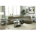 thumbnail image 1 of Bobkona Living Room 2pcs Sectional Sofa Light Grey Faux Leather Chaise Sofa Cushion Tufted Seat Flip up Headrest Couch, 1 of 6