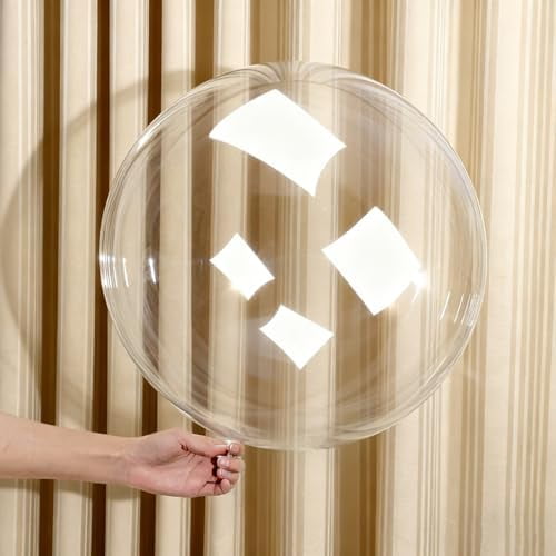 Bobo 30 Pack 24-Inch Pre-Stretched Clear Stuffing Helium/Air Balloons for Christmas, Wedding, Birthday Party Decorations