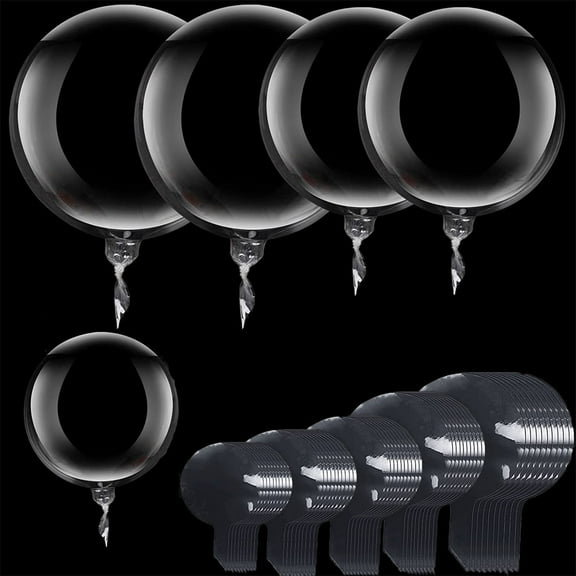 Bobo Balloons, 50 Pcs Balloon Pack 4 Sizes Clear Balloons, Bubble Transparent Balloons Fillable for Photo Shoot Birthday Party Wedding Engagement Baby Shower Anniversary Decoration(8/11/18/20/24in)