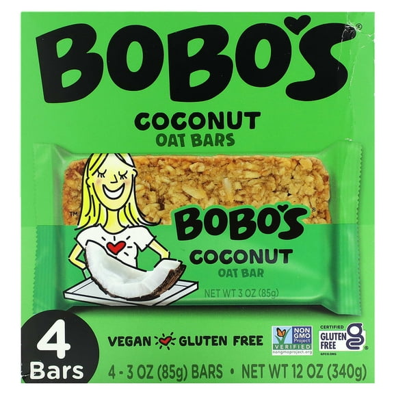 Bobo's Oat Bars, Coconut Oat Bars, 4 Bars, 3 oz (85 g) Each Pack of 3