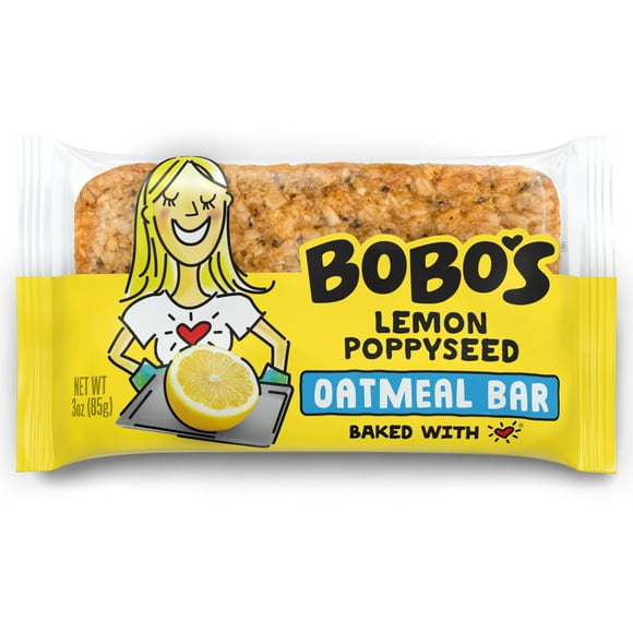 Bobo's Oat Bars, Gluten Free, Lemon Poppyseed, 3 Oz, 12 Count