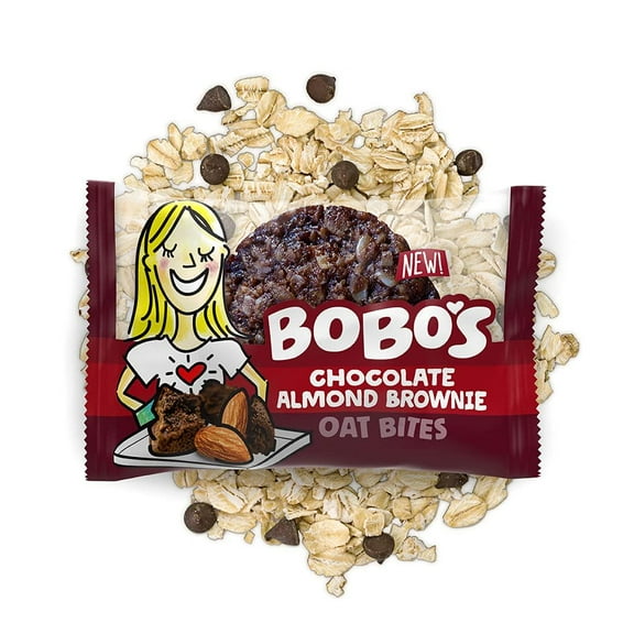 Bobo's Oat Bars - Oat Bite Chocolate Almond Brownie - Case of 6-5/1.3 OZ