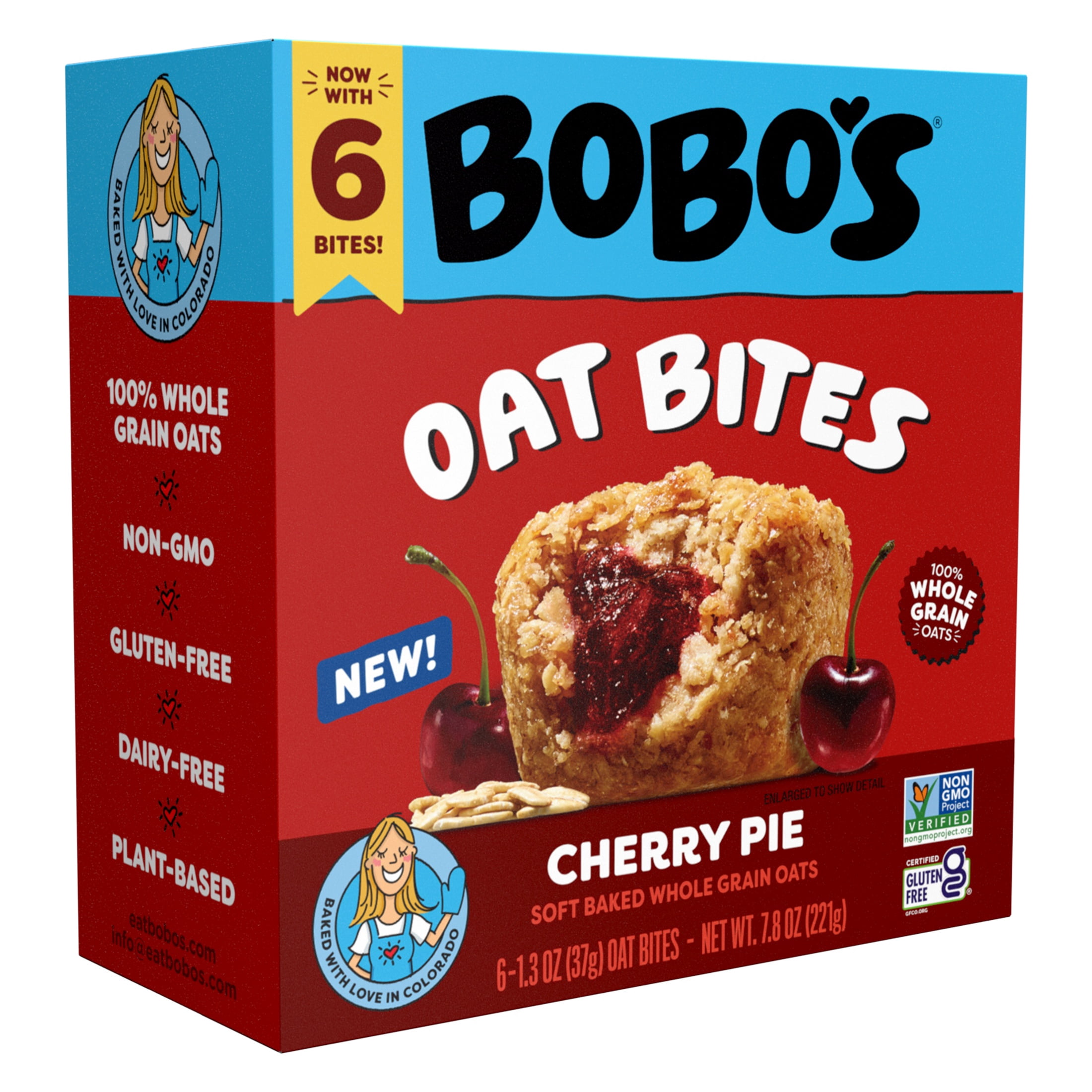 Bobo's Oat Bites, Cherry Pie Stuff'd, 6 Pack of 1.3oz bars