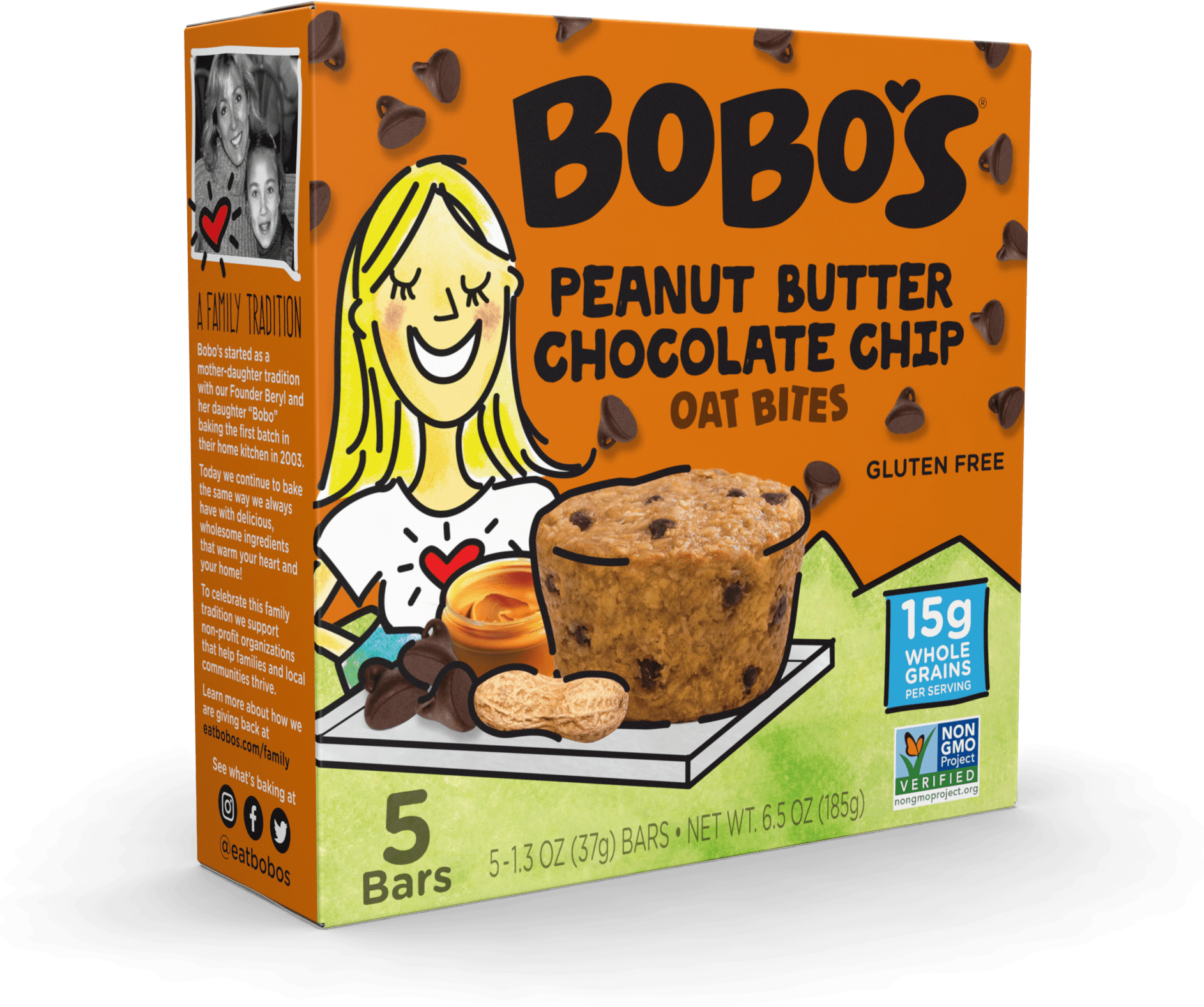 Bobo's Oat Bites, Peanut Butter Chocolate Chip, 5 Pack of 1.3 oz bars