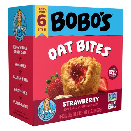 Bobo's Oat Bites, Strawberry Stuff'd, 6 Pack of 1.3oz bars