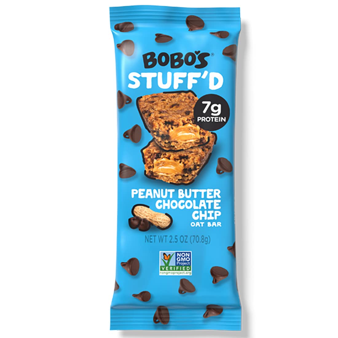 Bobo's Oat Stuff'd Bars, Chocolate Chip Peanut Butter, 2.5 oz Bars (12 Pack), Gluten Free Whole