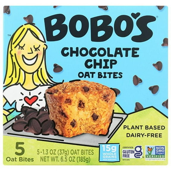 Bobo's Original With Chocolate Chip Oat Bites 5 ct 1.3 oz Pack of 3