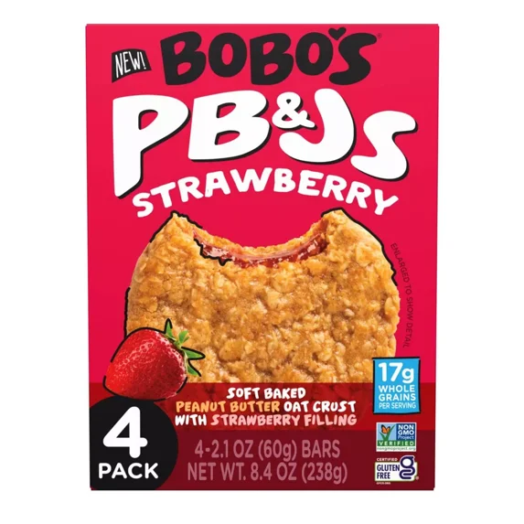 Bobo's PB&Js Strawberry Oat Bars - 8.4oz/4ct