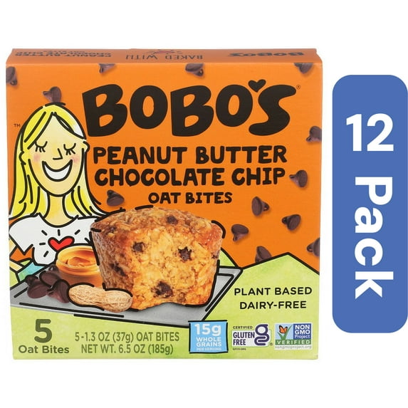 Bobo's Peanut Butter Chocolate Chip Oat Bar Bites 6.5 oz (Pack Of 12)