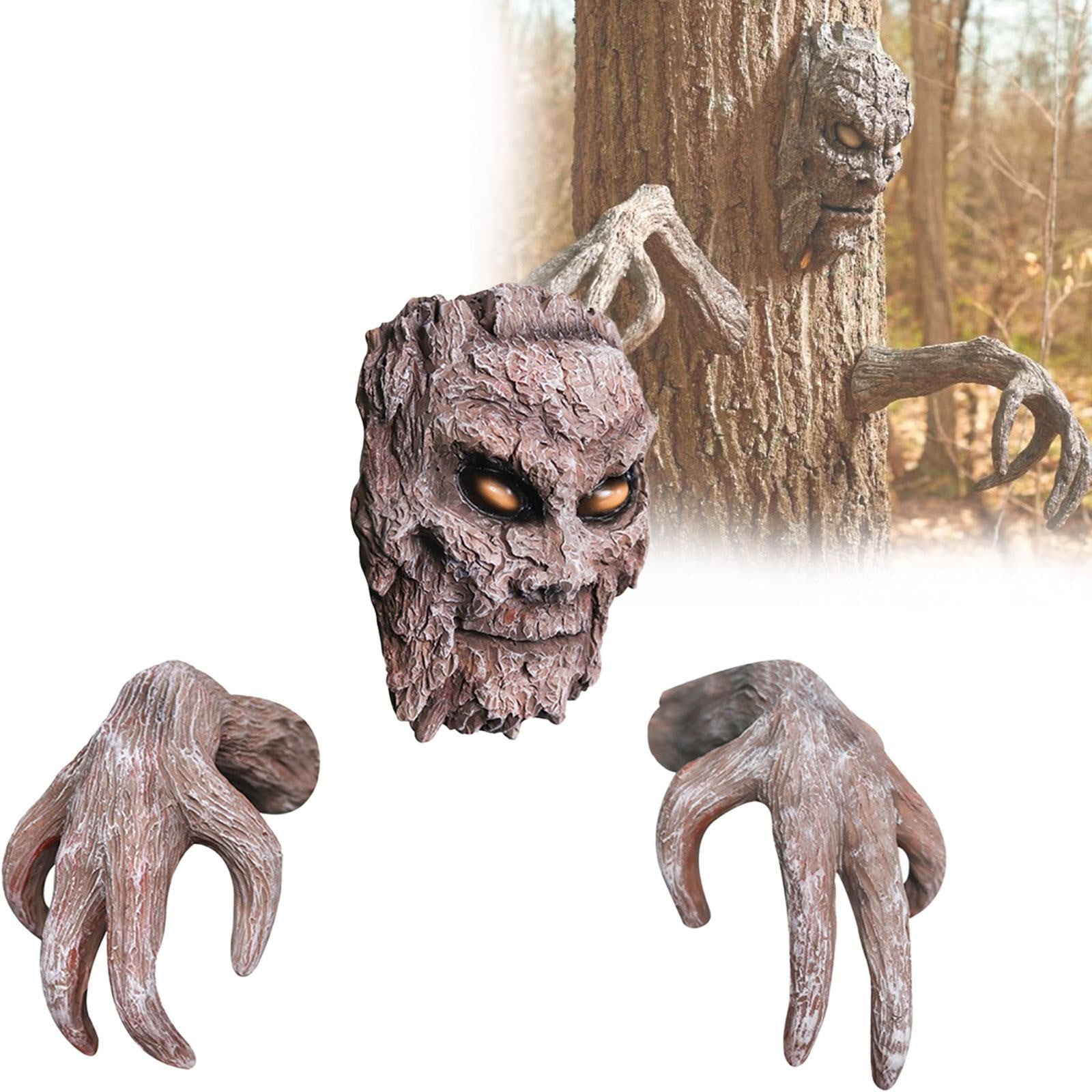 Bobodang Clearance! Halloween Tree Face Hand Decor Set Statuesm 2024