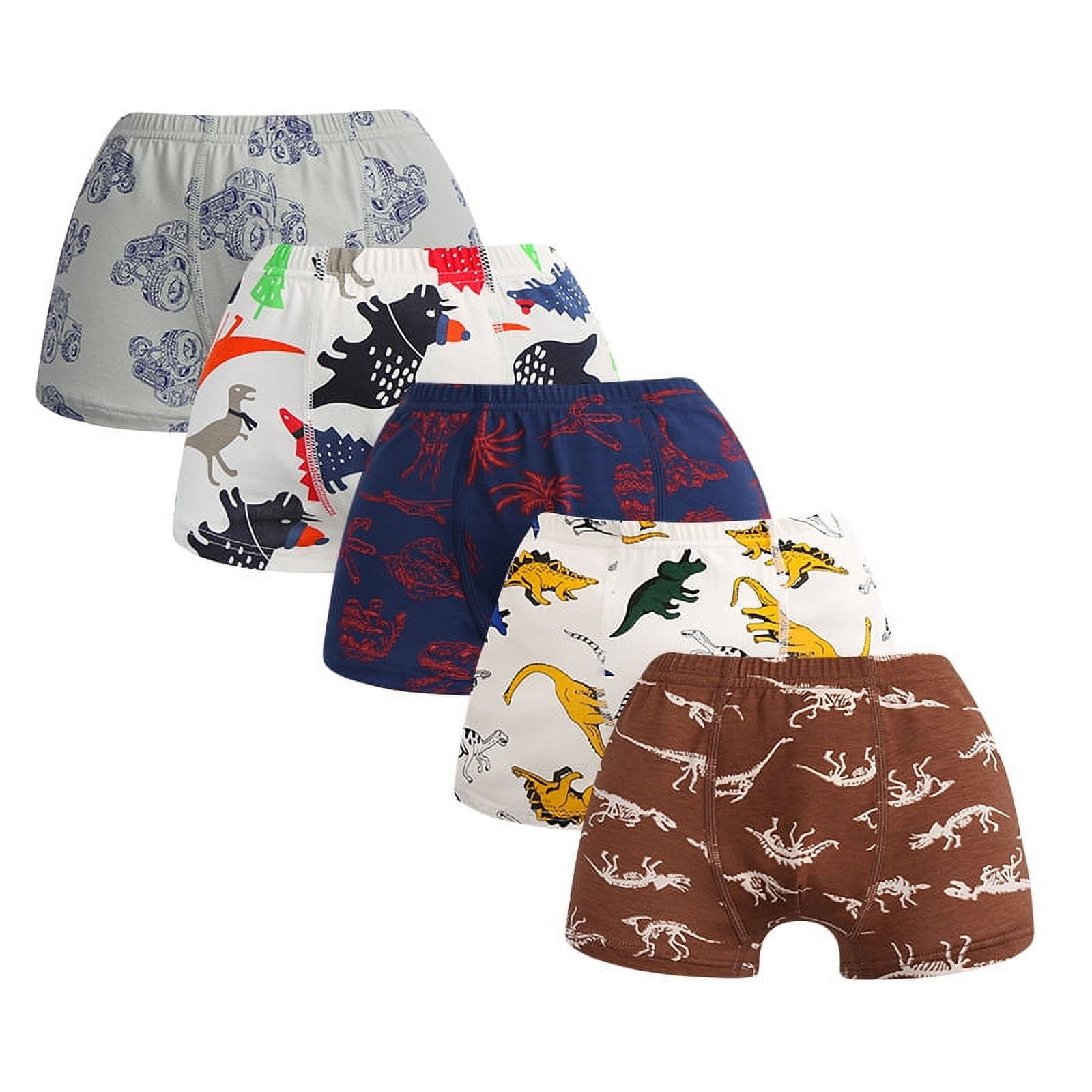 Boboking Cotton Little Boys Briefs Soft Dinosaur Truck Toddler Underwear