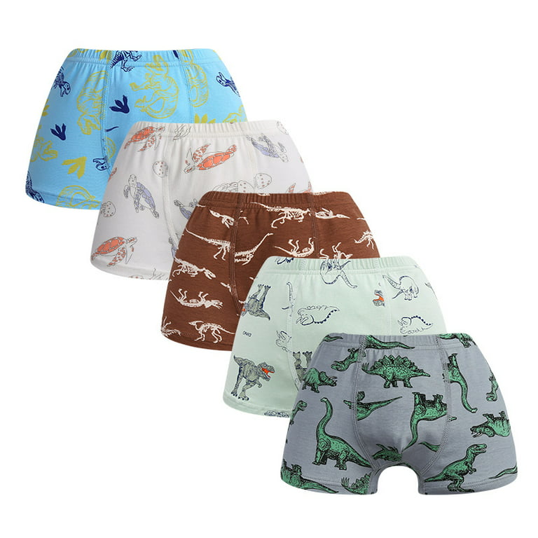 Boboking Cotton Little Boys Briefs Soft Dinosaur Truck Toddler Underwear 