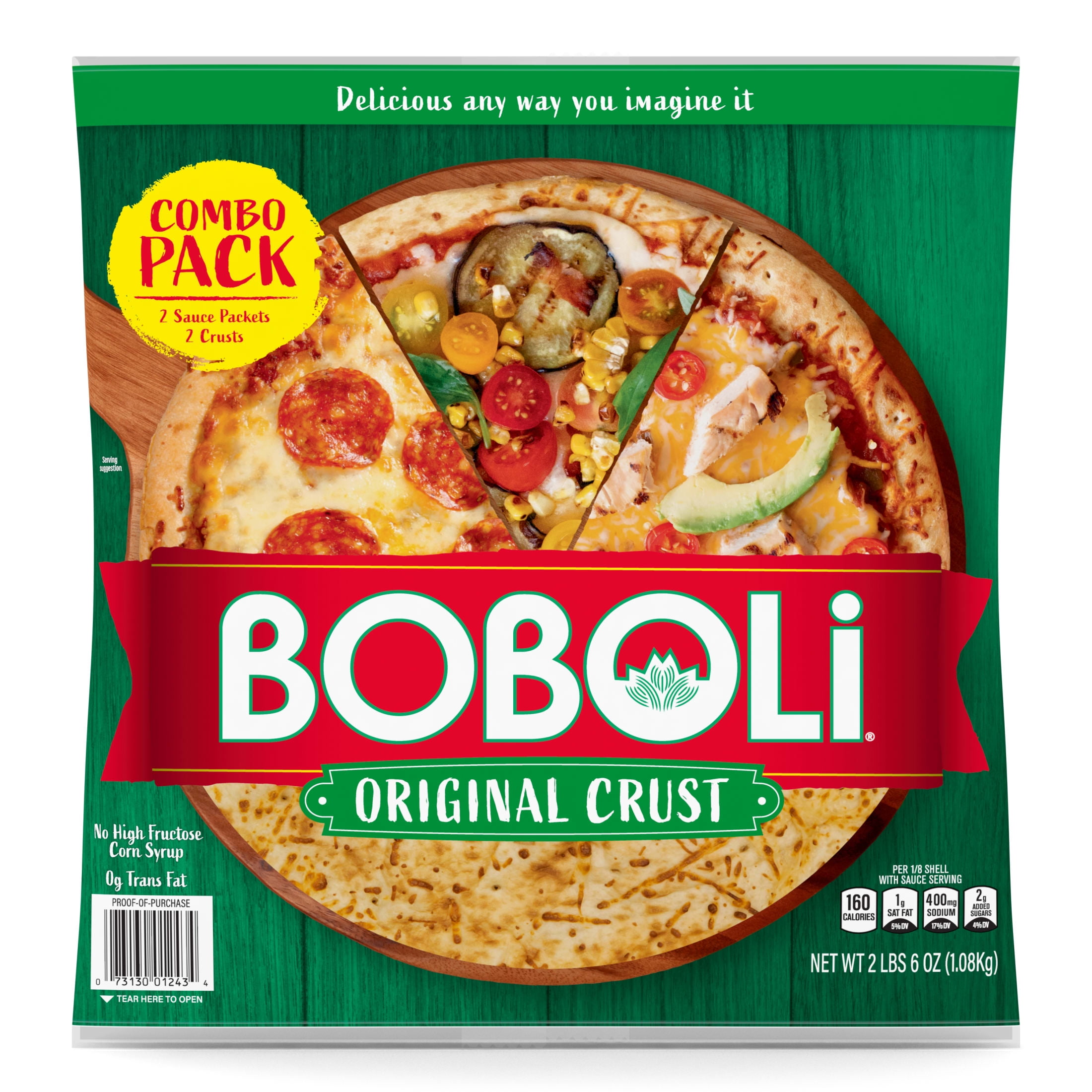 Boboli Original Crust, 2 Count, Plain Pizza Crust, 38 oz Bag