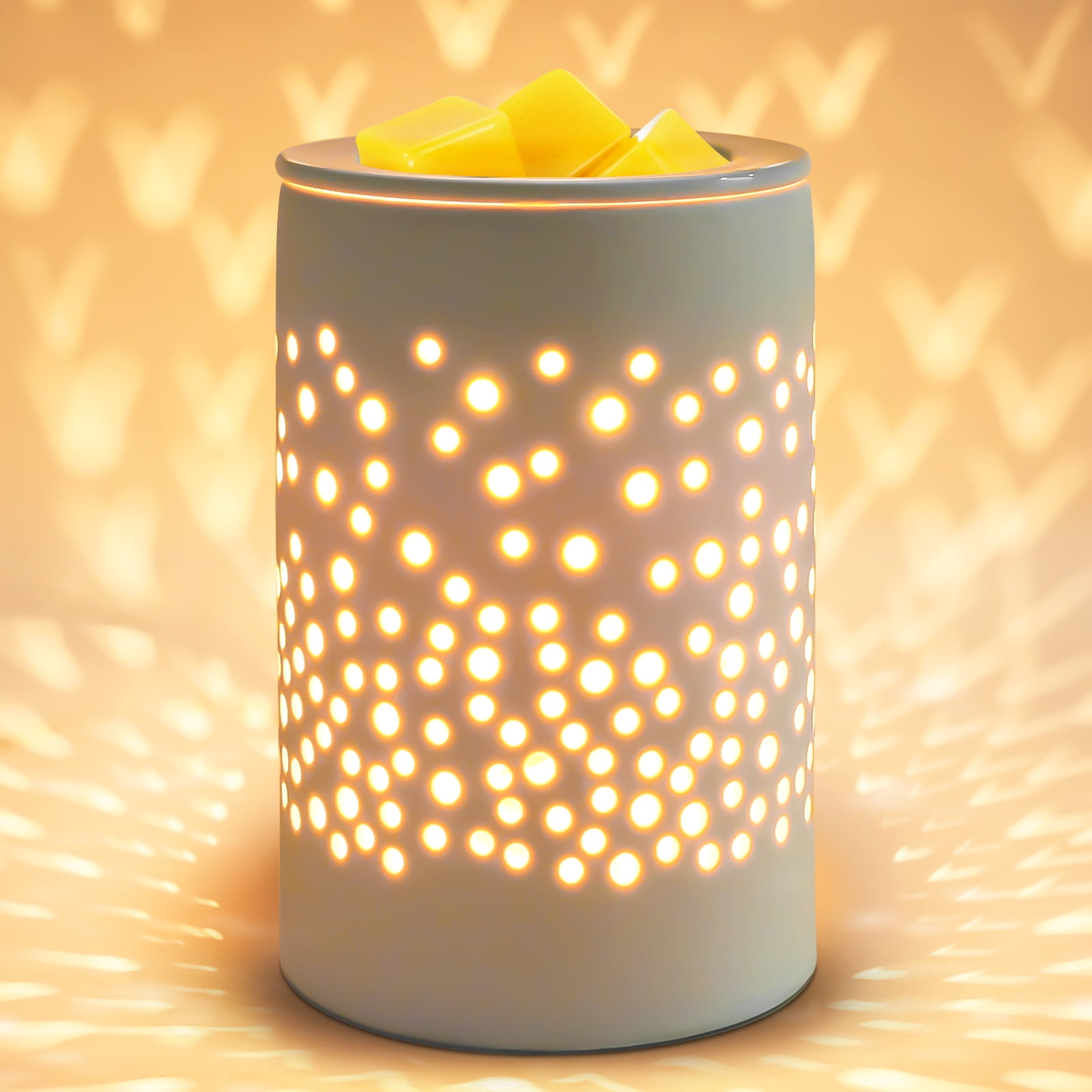 Bobolyn Ceramic Electric Wax Melt Warmer Candle Wax Warmer Burner Melt Wax  Cube Melter Fragrance Warmer- Ideal Gift for Wedding, Spa and Aromatherapy,  White 