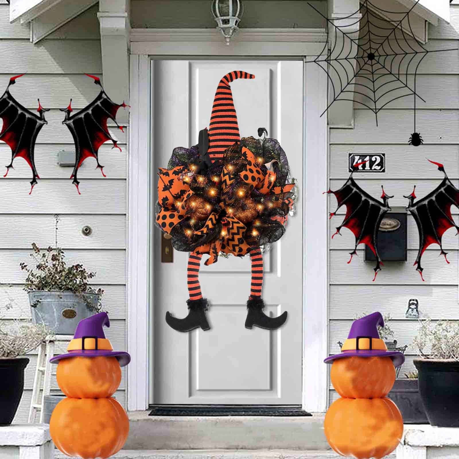 bobomoti-halloween-wreath-with-witch-legs-pumpkin-door-hanging-garland