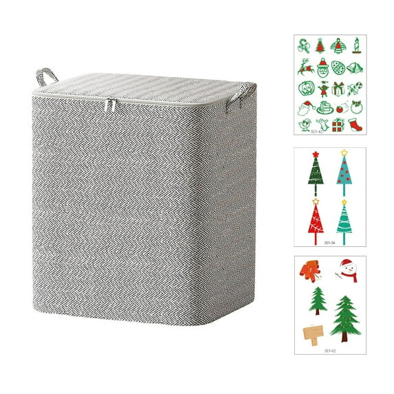 Bobomoti Home Storage Bags,Portable Moving Storage Bins with Durable Handles,Space Saving Closet Organizers and Storage Box,for Clothing, Blanket, Quilt