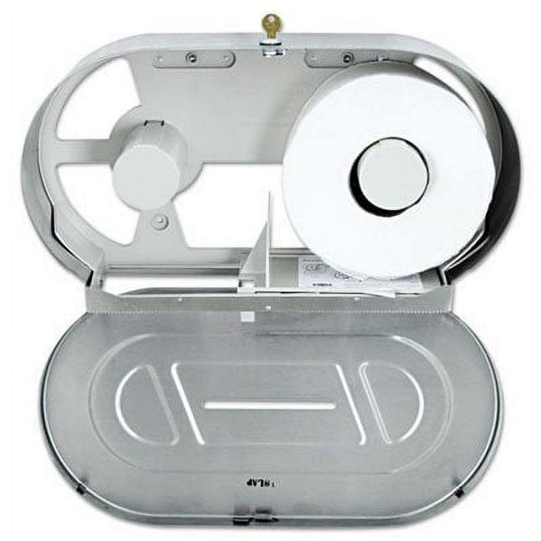 Toilet Tissue 2 Roll Dispenser, Jumbo, 20.81 x 5.31 x 11.38, Satin-Finish Stainless Steel Toilet Tissue 2 Roll Dispenser, Jumbo, 20.81 x 5.31 x 11.38, Satin-Finish Stainless Steel
