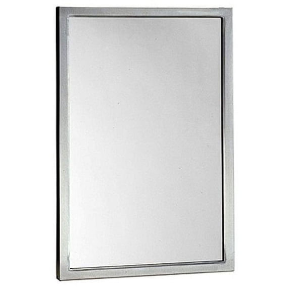 Bobrick Angle Framed Mirror 24W By 48H Stainless Steel