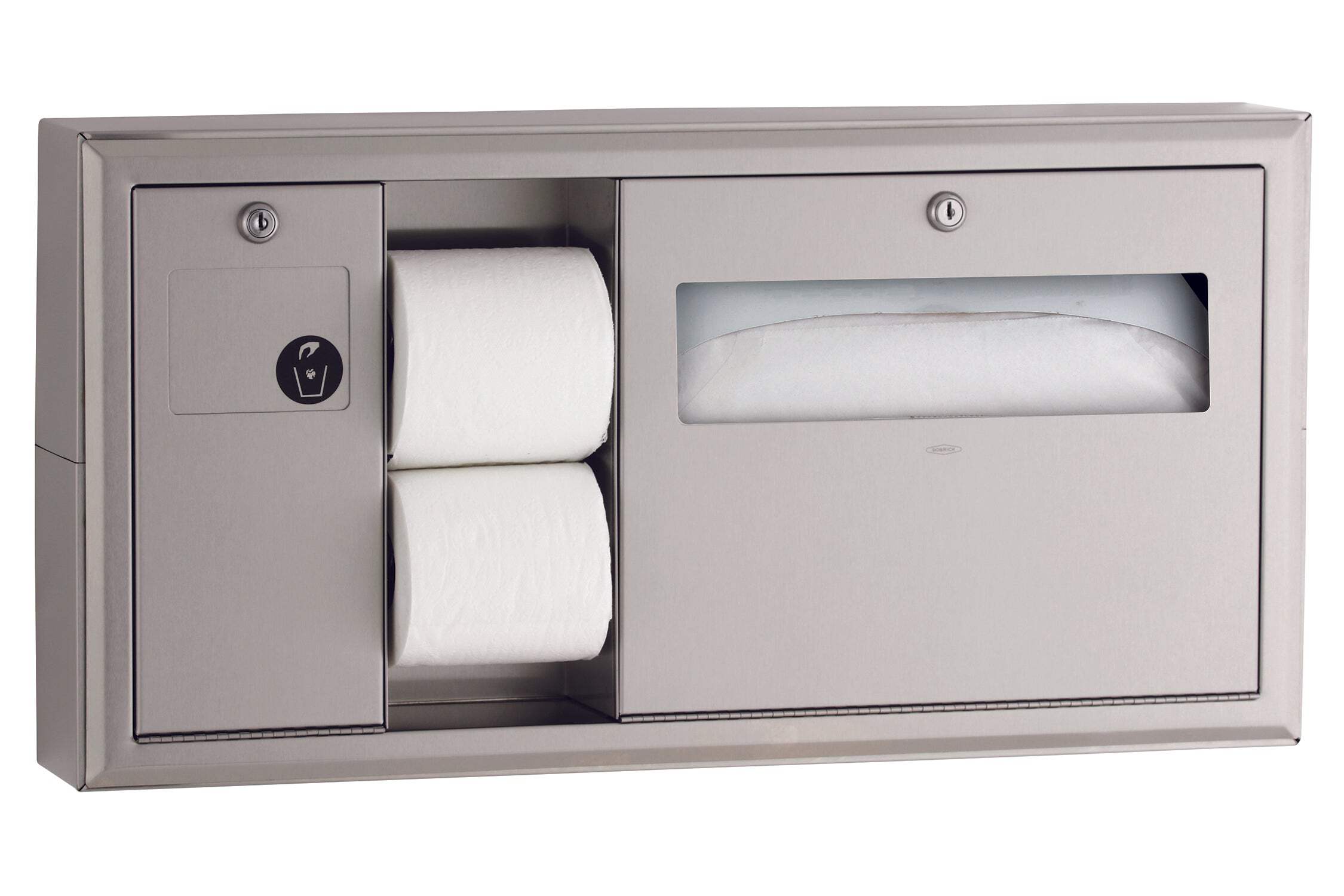Bobrick B-30919 - ClassicSeries� Surface-Mounted Toilet Tissue, Seat-Cover Dispenser and Waste Disposal