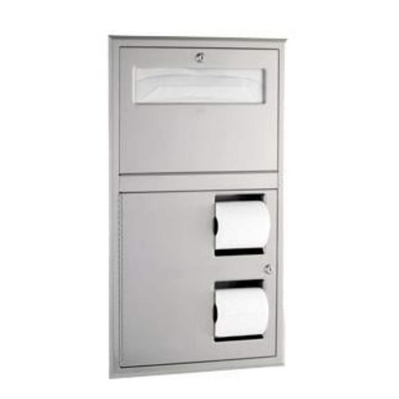 Bobrick B-3474 - ClassicSeries® Recessed Seat-Cover Dispenser and Toilet Tissue Dispenser