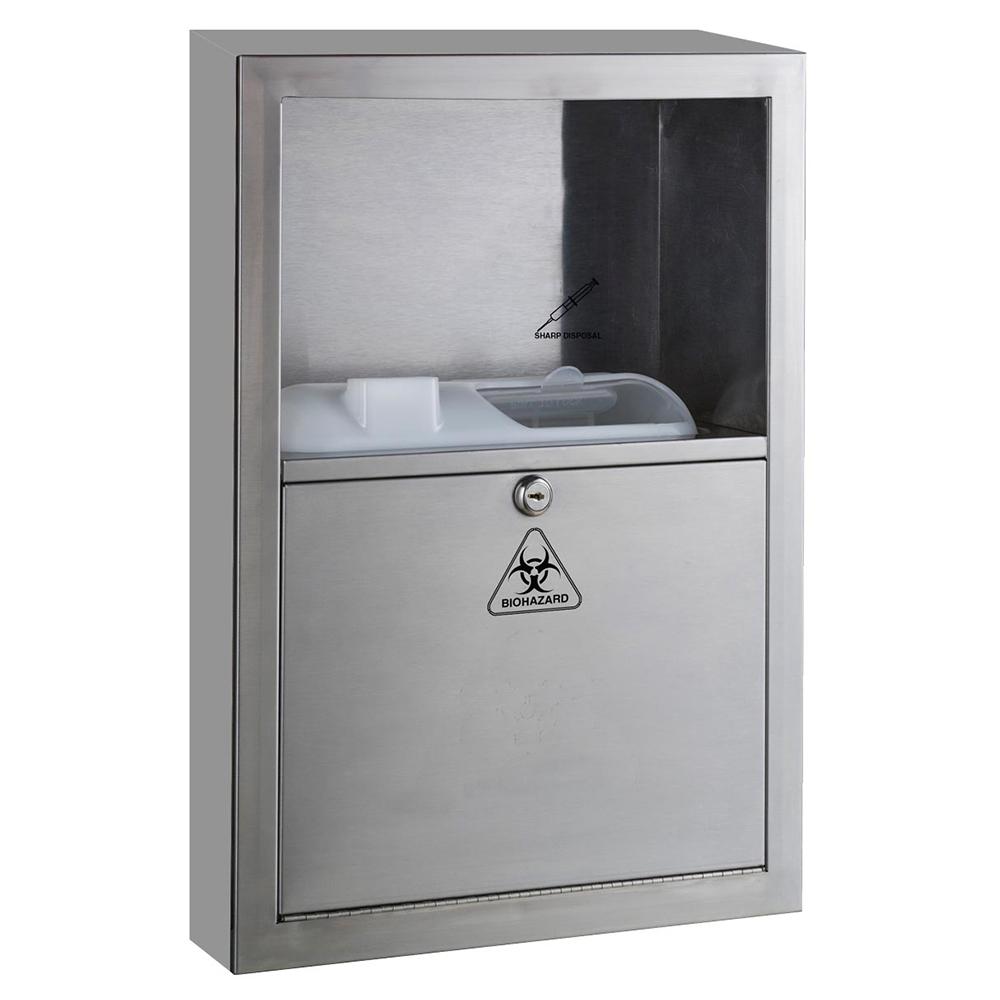 Bobrick B350169 Sharps Disposal 1.35 Gal. Surface Mounted - Satin