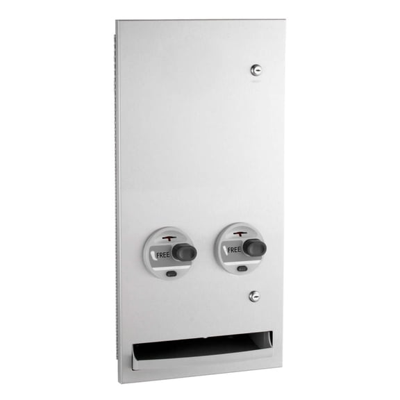 Bobrick B-37063C - TrimLineSeries Recessed Napkin / Tampon Vendor, Free Vend Operation