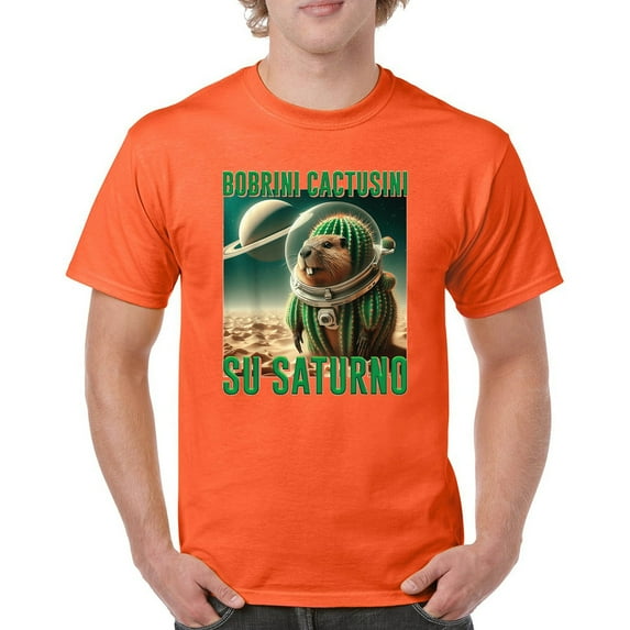 Bobrini Cactusini Su Saturno T-shirt Italian Brainrot Gen Z Meme Men's Tee