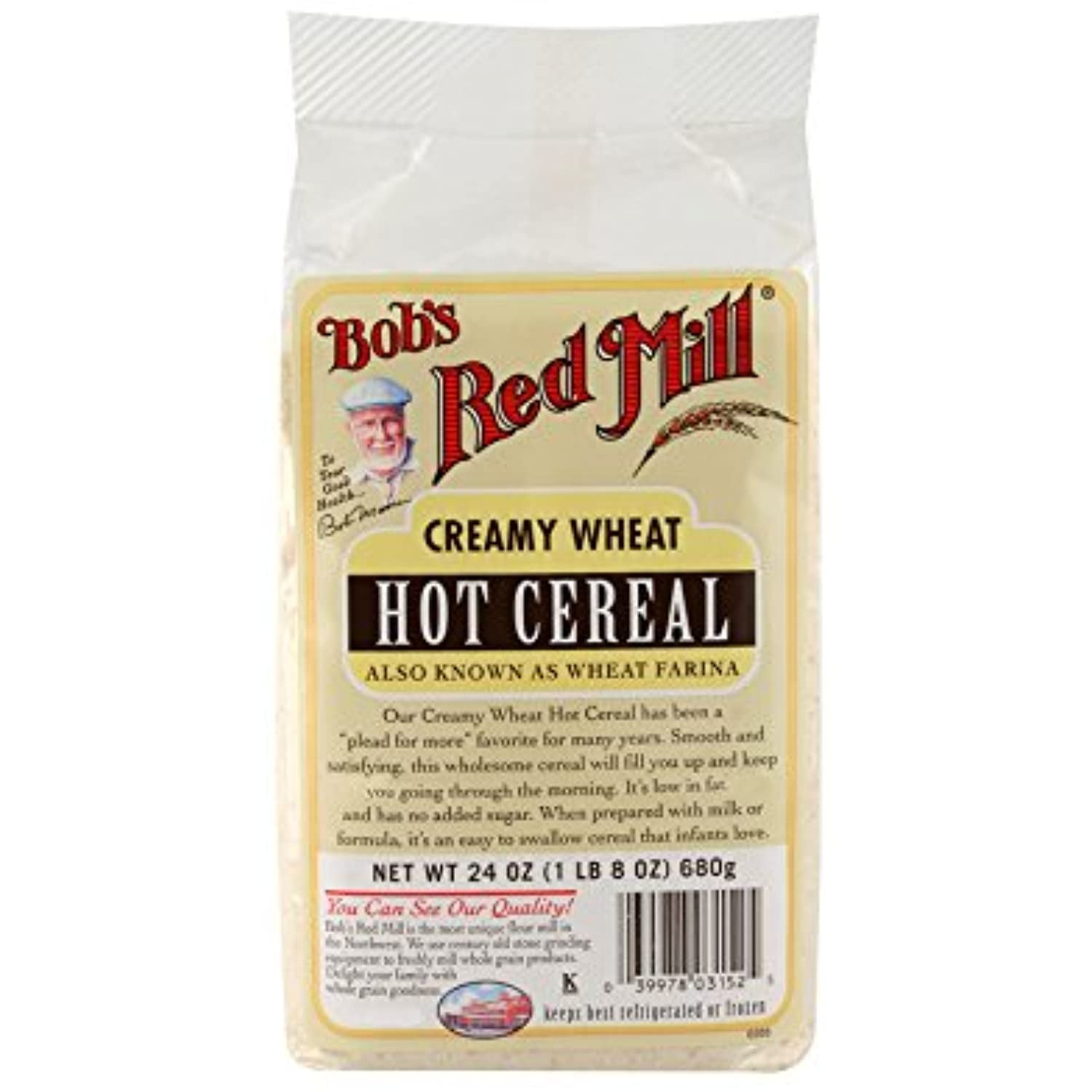 Bobs Red Mill Cereal Farina White Wheat, 24 Ounce (Pack Of 4)