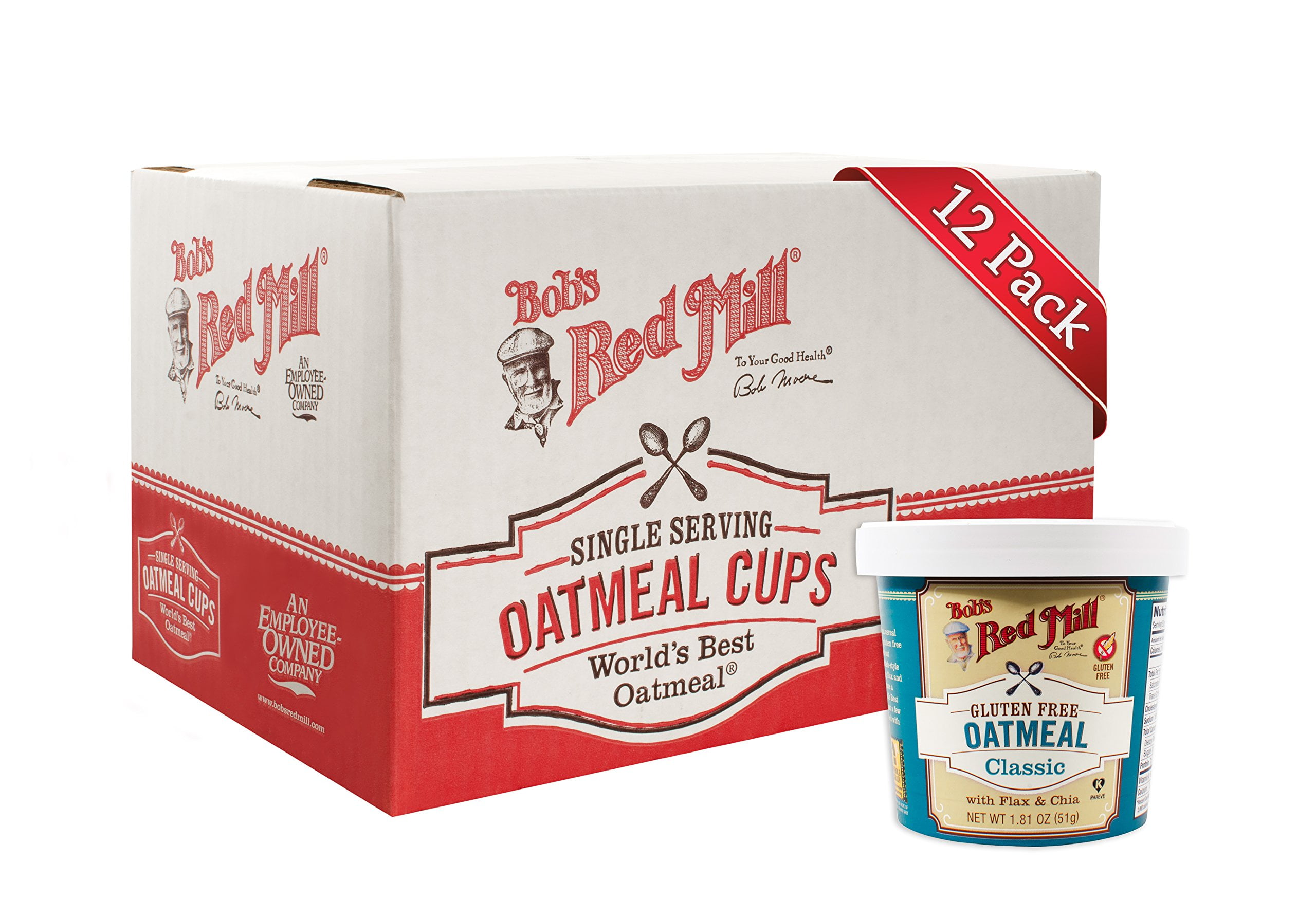 Bobs Red Mill Classic Oatmeal Cup, 1.81 Ounce - 12 Per Case. Packaging May Vary