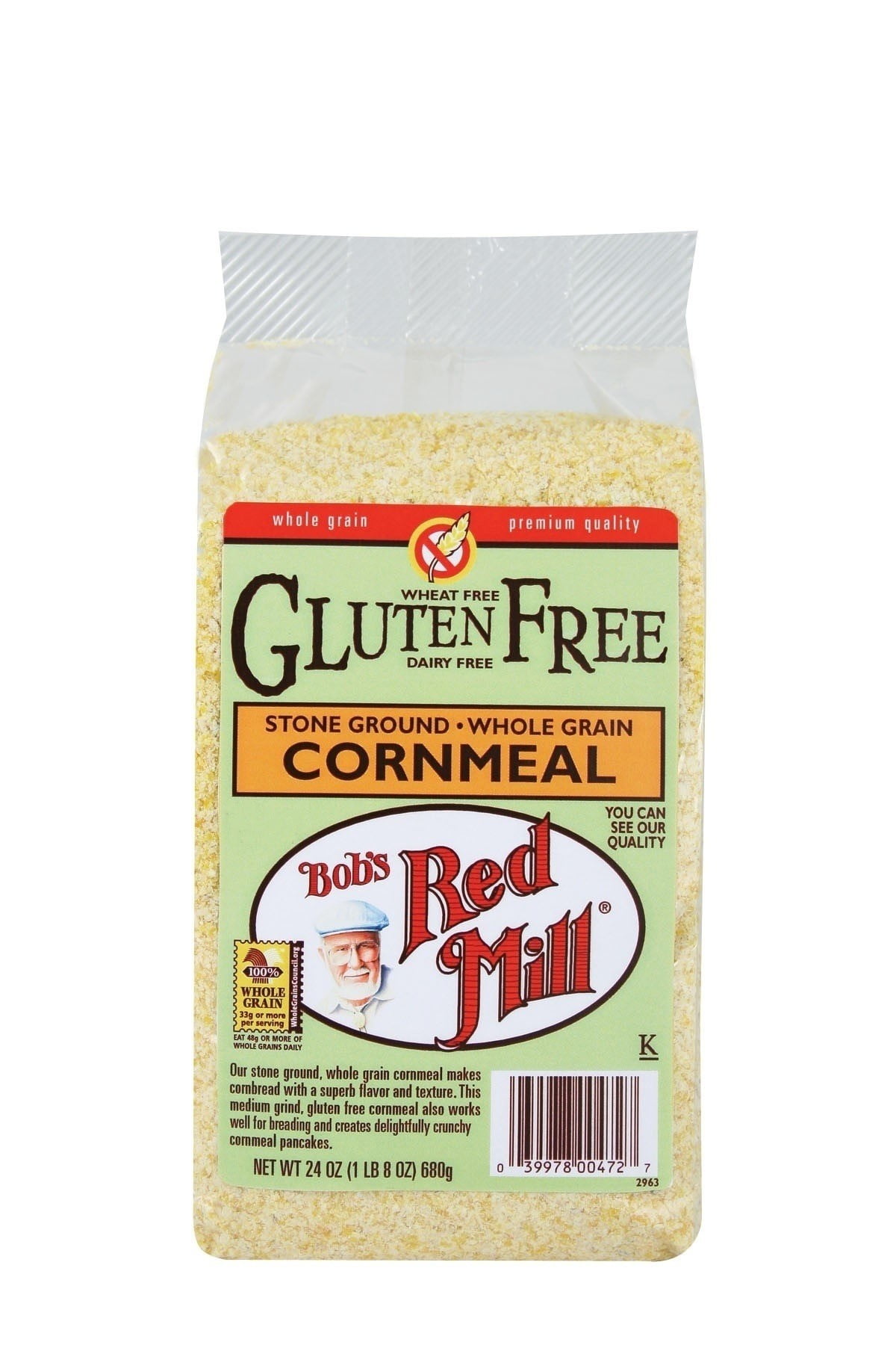 Bobs Red Mill Cornmeal Medium Gluten Free, 24 oz