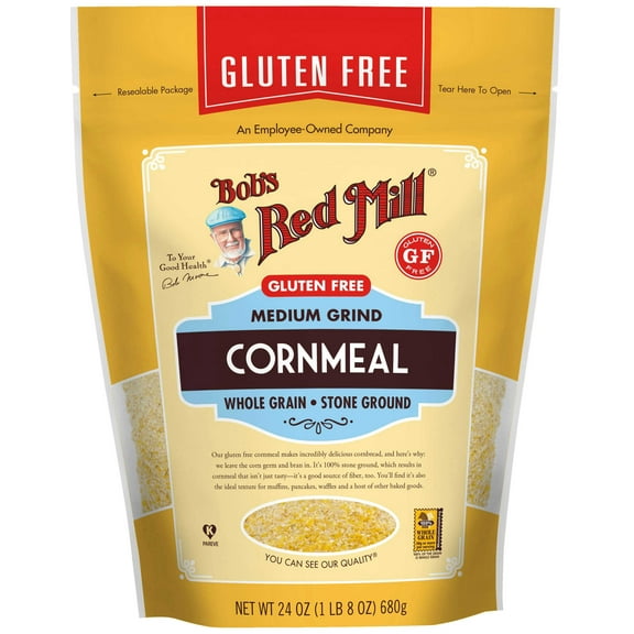Bobs Red Mill Gluten Free Medium Grind Cornmeal, 24 Ounce Pouch -- 4 per case
