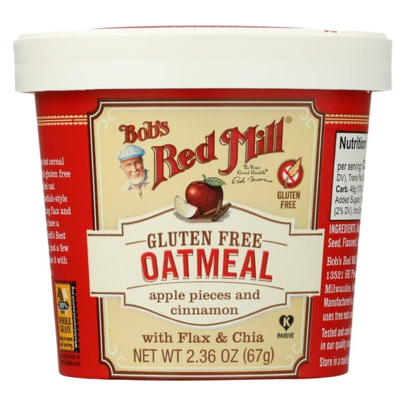 Bobs Red Mill Gluten Free Oatmeal Apple Pieces and Cinnamon, 2.36OZ (Pack of 12)
