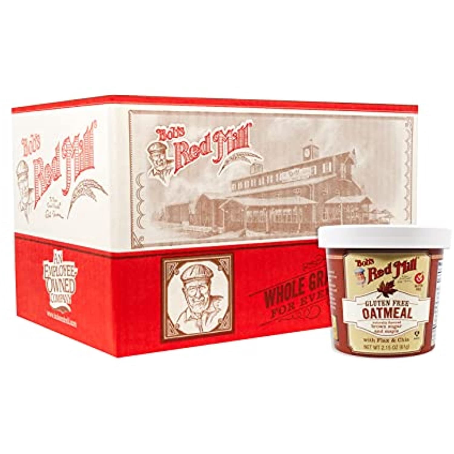 Bobs Red Mill Gluten Free Oatmeal Cup, Brown Sugar & Maple, 2.15-Ounce (Pack Of 12)