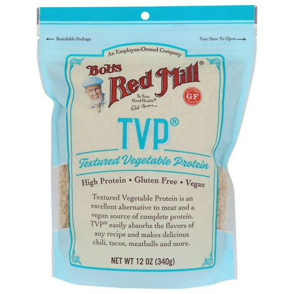 Bobs Red Mill Gluten Free Textured Vegetable Protein, 12 Ounce -- 4 per case.