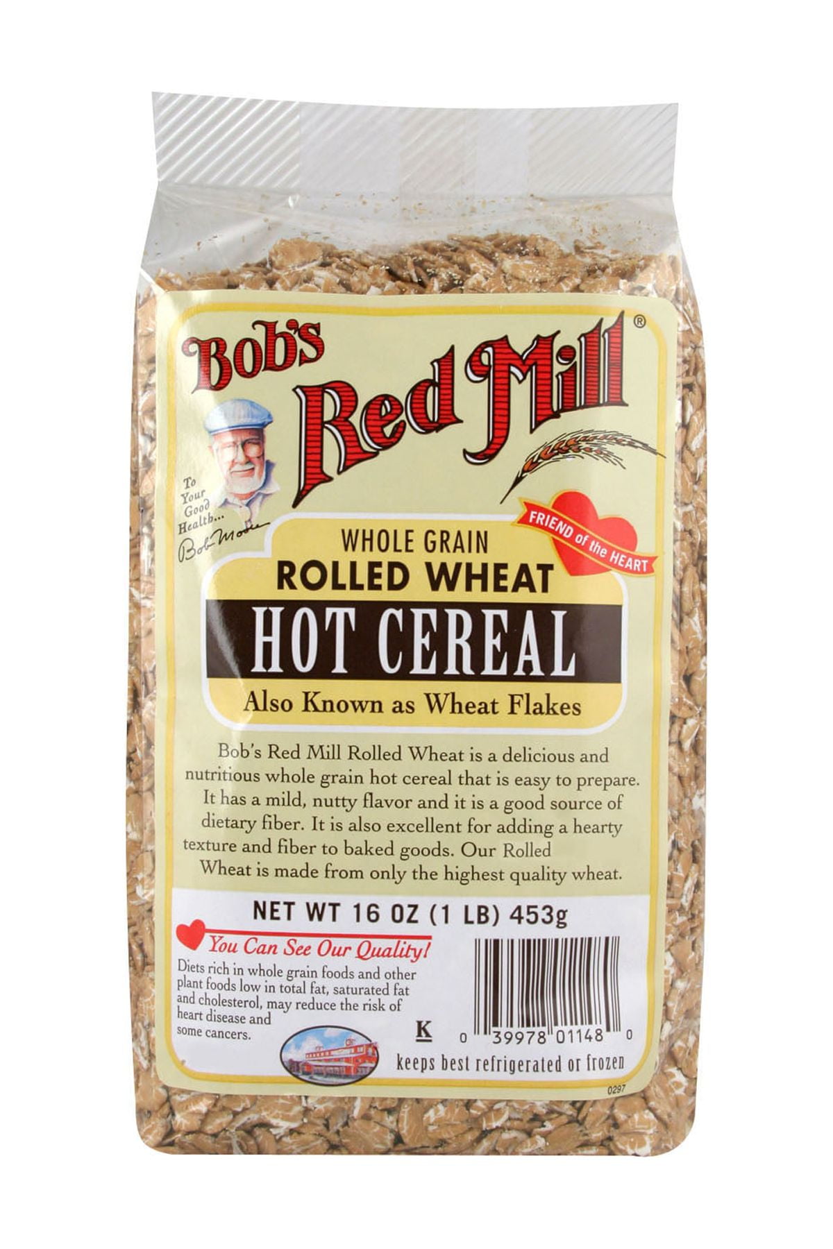 Bobs Red Mill Hot Cereal, Rolled Wheat, 16 Oz