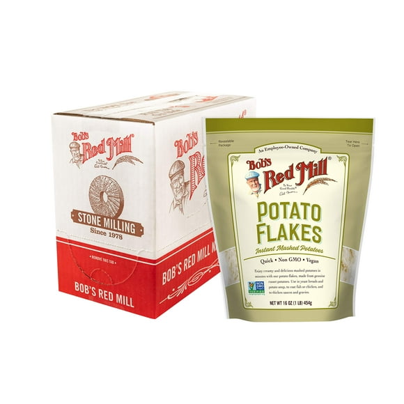 Bobs Red Mill Instant Mashed Potatoes Creamy Potato Flakes, 16-Ounce (Pack Of 4)
