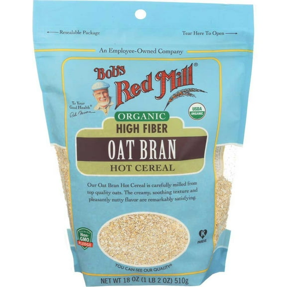 Bobs Red Mill Organic High Fiber Oat Bran Hot Cereal, 18 Ounce -- 4 per Case.