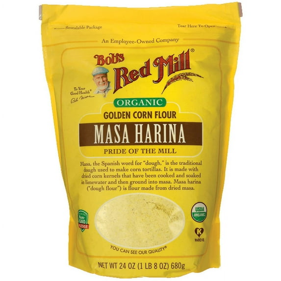Bobs Red Mill Organic Masa Harina Golden Corn Flour, 24 Ounce -- 4 per case.
