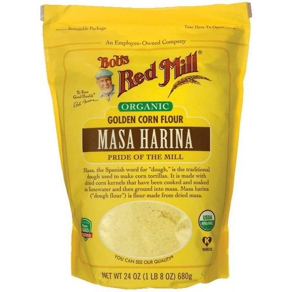 Bobs Red Mill Organic Masa Harina Golden Corn Flour, 24 Ounce -- 4 per case.