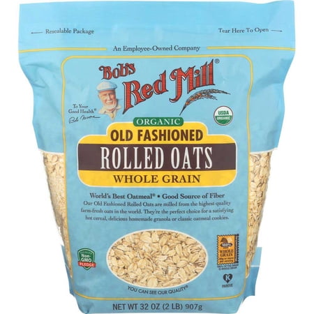 Bobs Red Mill Organic Old Fashioned Rolled Oats, 32 Ounce -- 4 per Case.